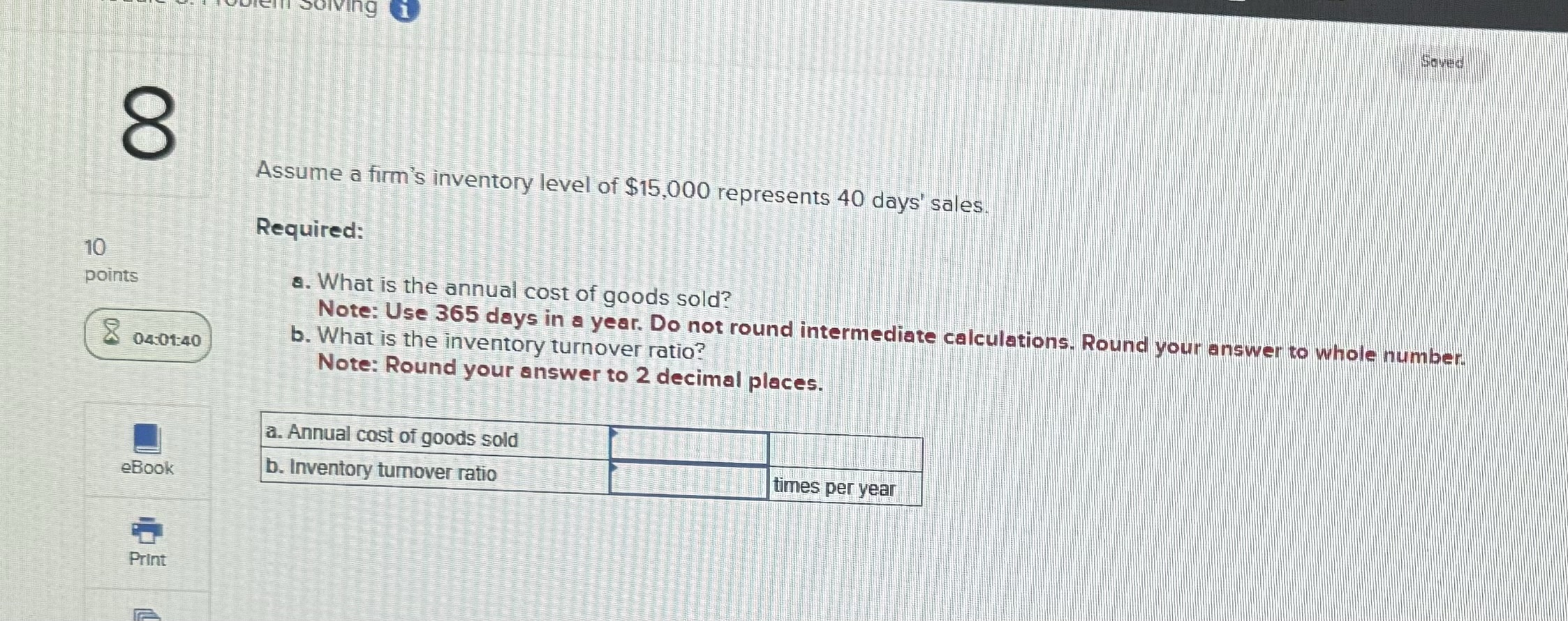 Module-3: Problem Solving Gi Saved 2 Net income $