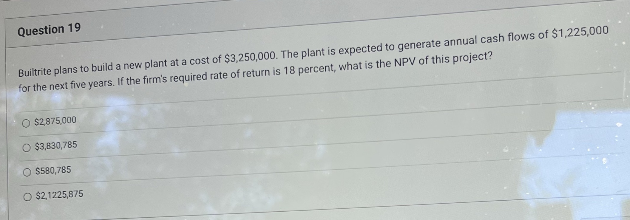 Question 19- Choose between multi choice options