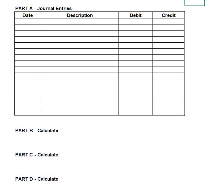\fPART A - Journal Entries Date Description Debit