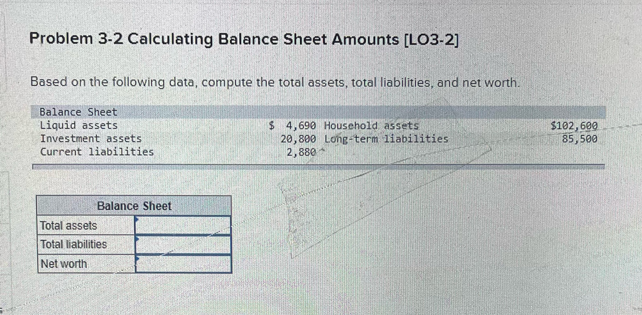Can you help Problem 3-2 Calculating Balance