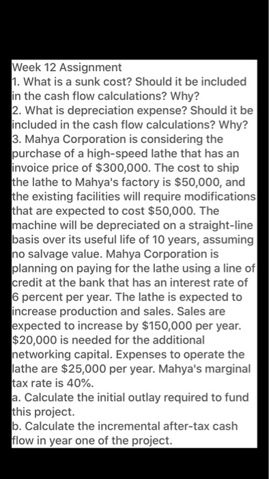 please solve it Week 12 Assignment 1. What is a