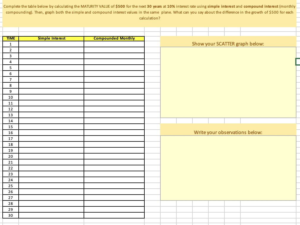 Please read each question and answer the excel