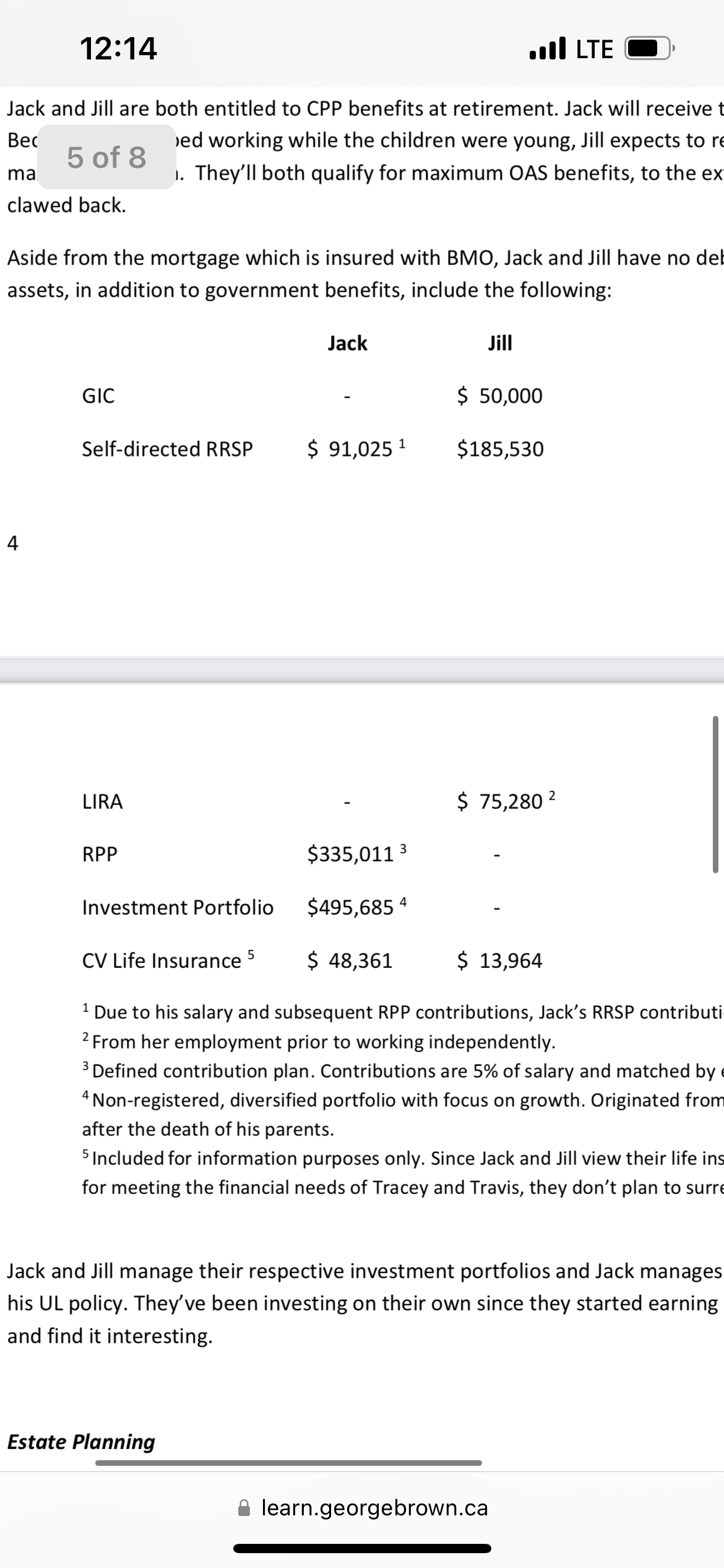 Personal risk management case study : questions
