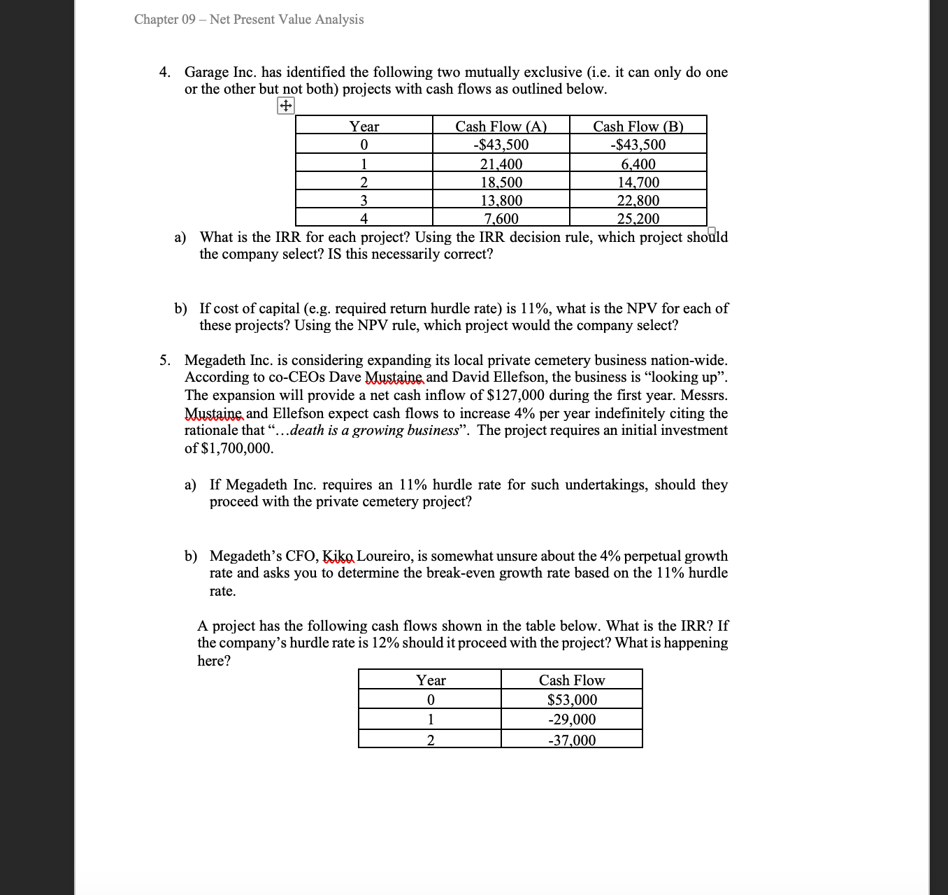 Please Show All Work!! Chapter 9 Problem Set: 1.