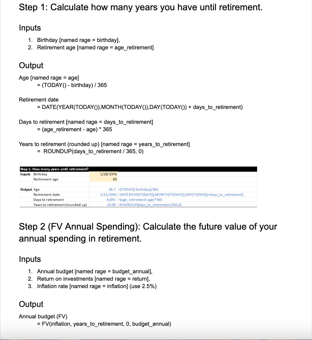 Mini Project: Retirement Objectives (5 points)