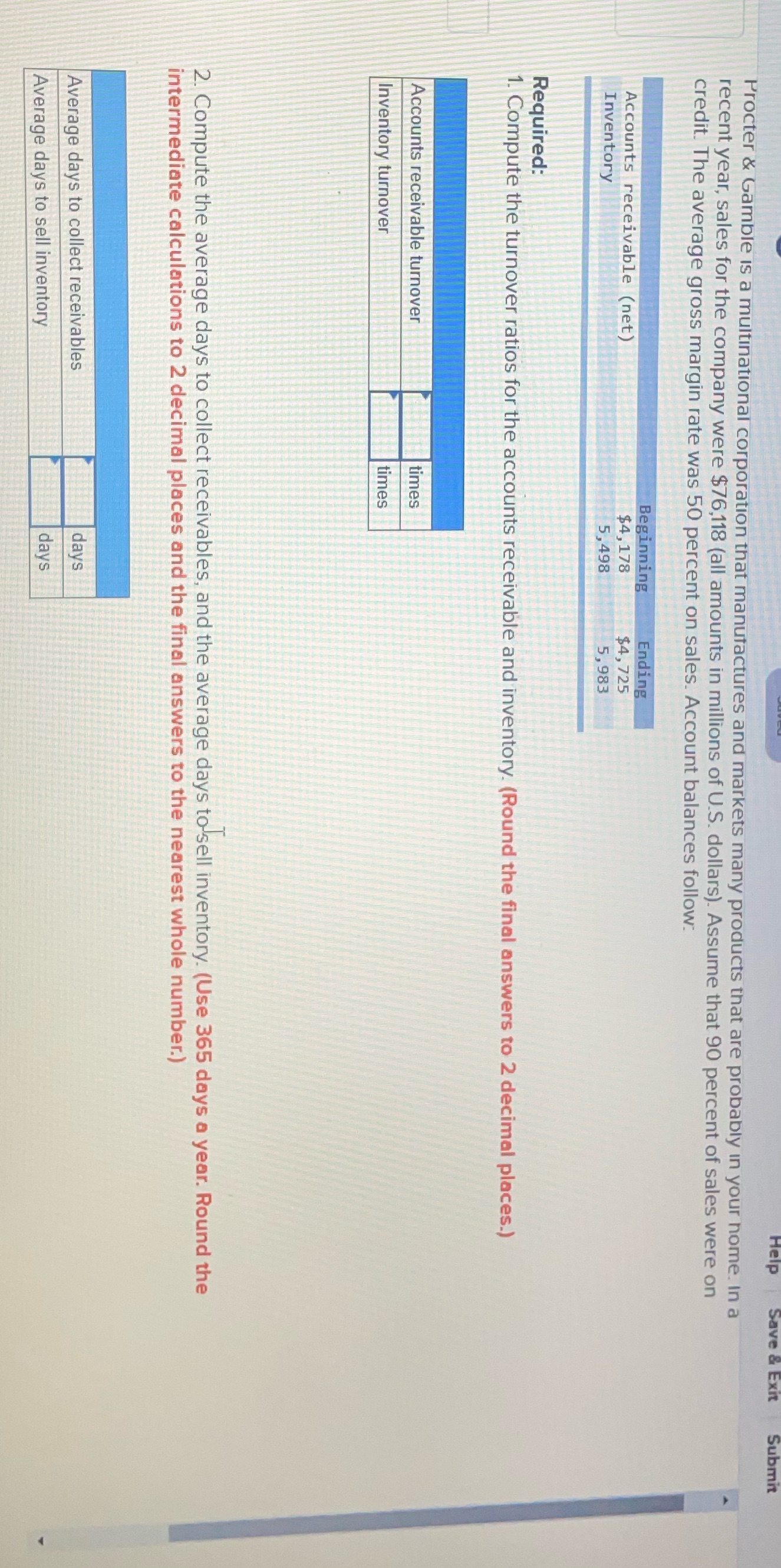 Please help me solve this question Submit Procter