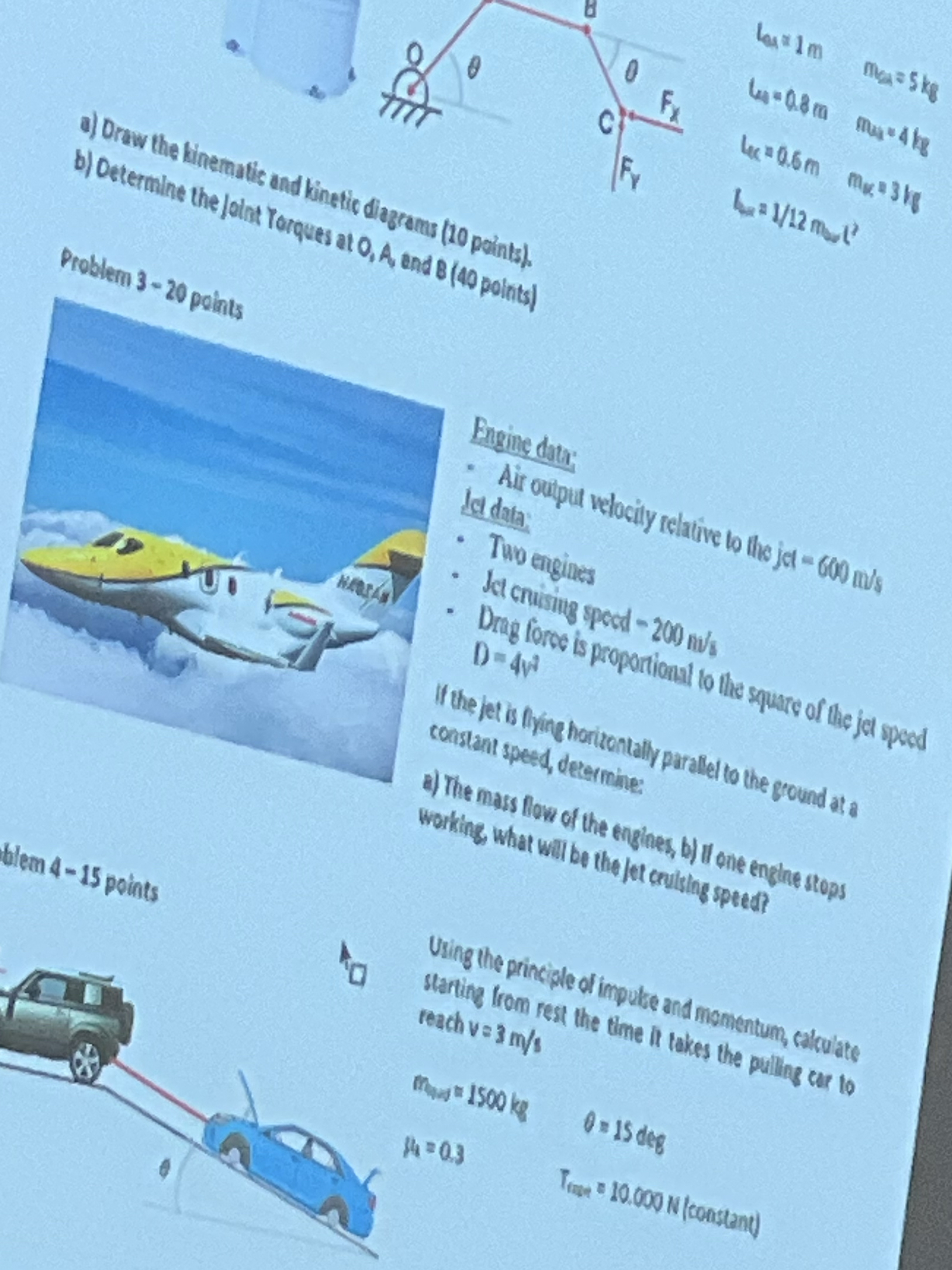 a ) Oraw the kinermatic and kinetic diagrams ( 1