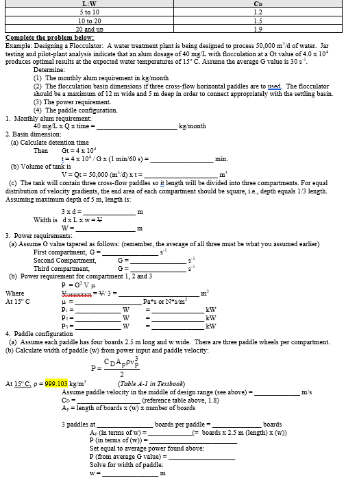 Complete the problem below: Example: Designing a
