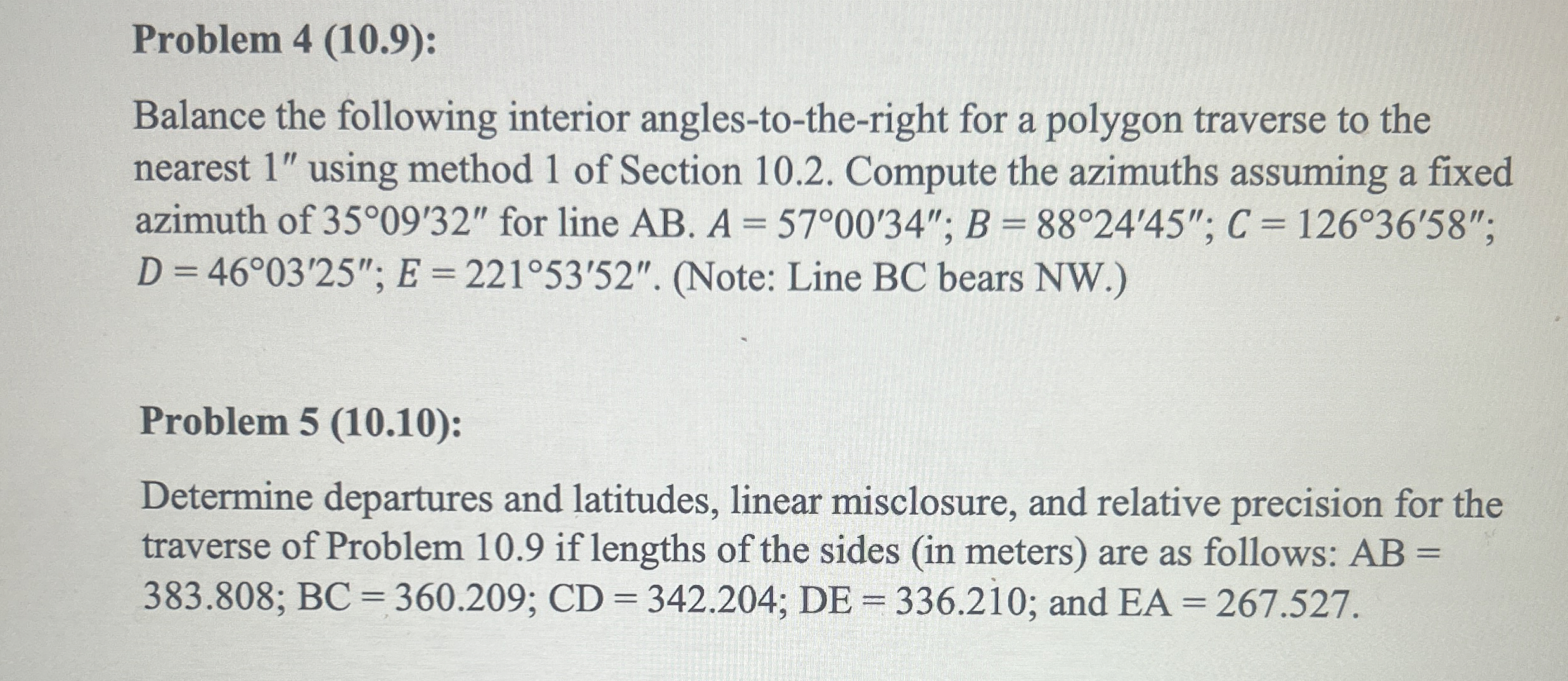 Problem 6 ( 1 0 . 1 1 ) : Using the compass (