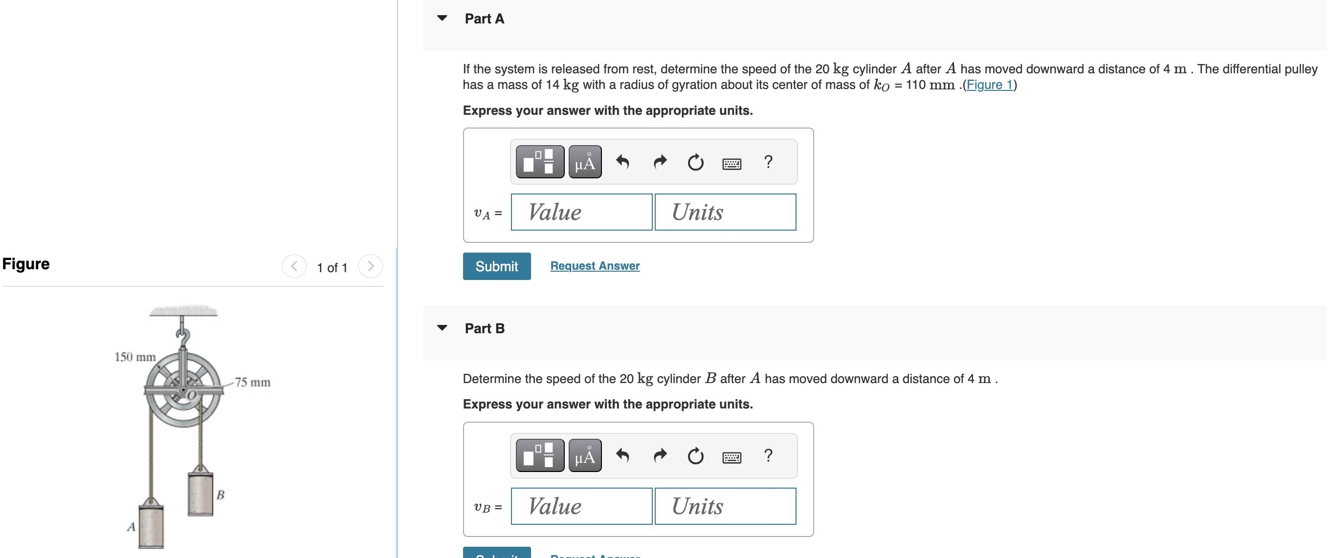 Part A If the system is released from rest,