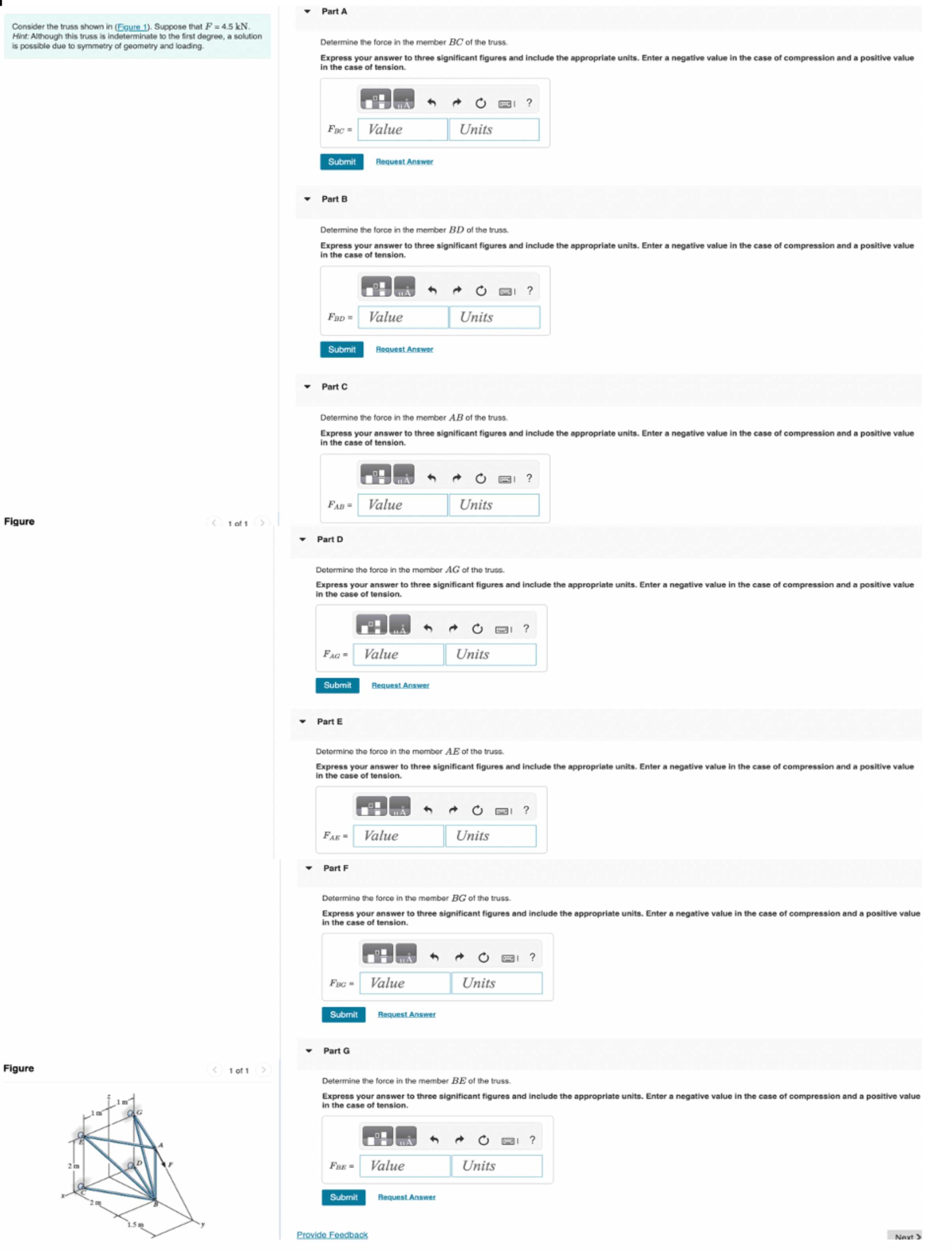 Consider the truss shown in ( Eigure 1 ) .