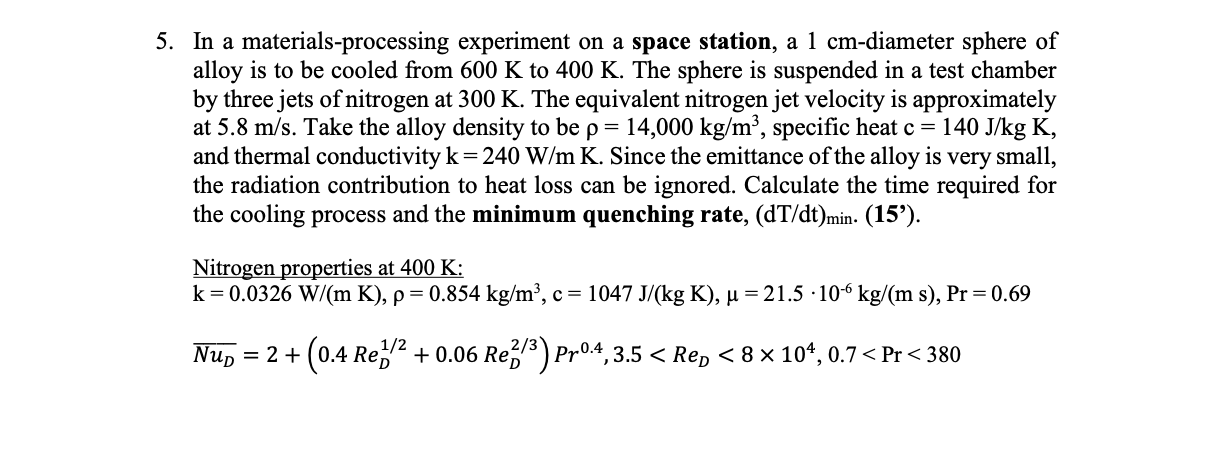 In a materials - processing experiment on a space