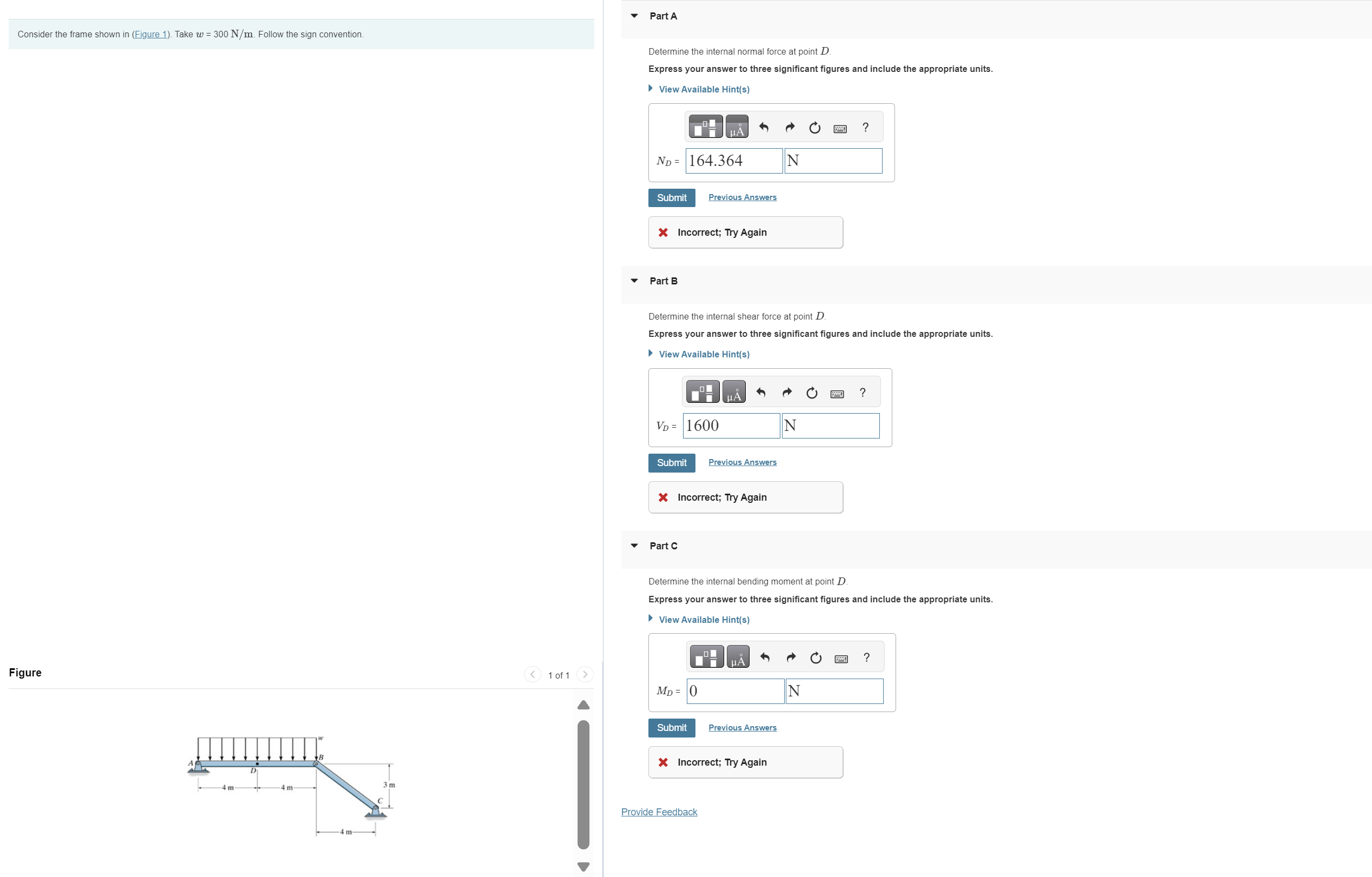 Consider the frame shown in ( Figure 1 ) . Take w