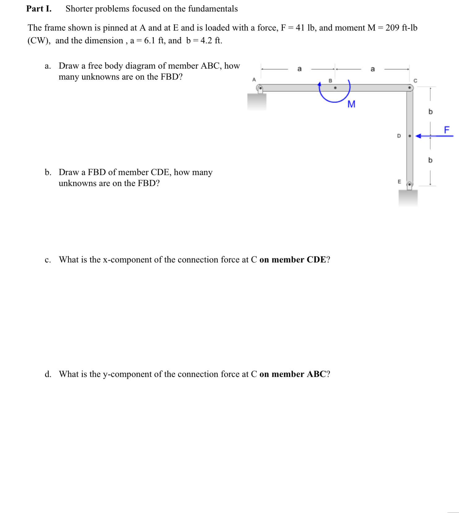 Part I. Shorter problems focused on the