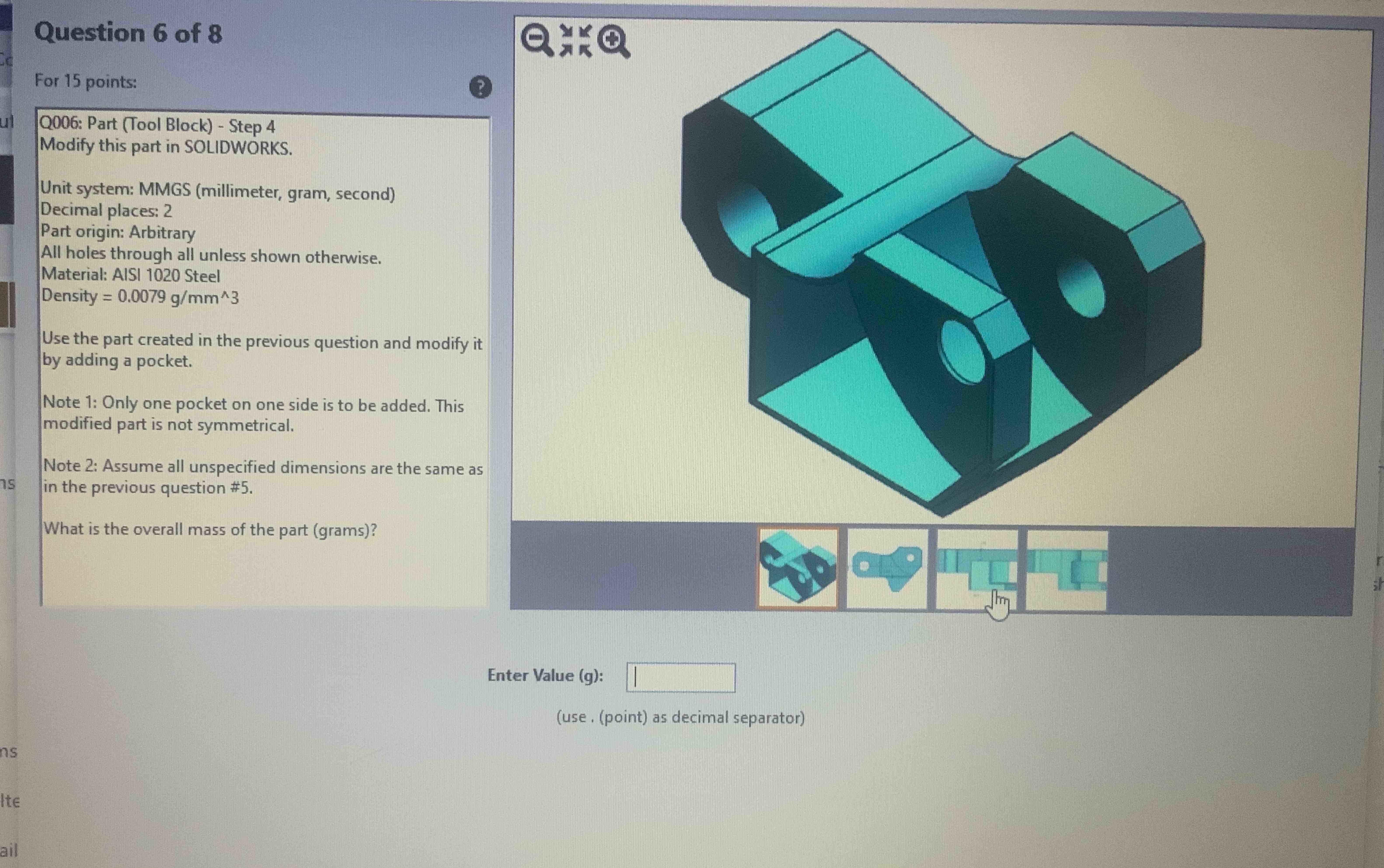 Question 6 of 8 For 1 5 points: Q 0 0 6 : Part (