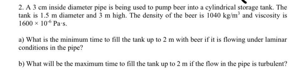 A 3 cm inside diameter pipe is being used to pump