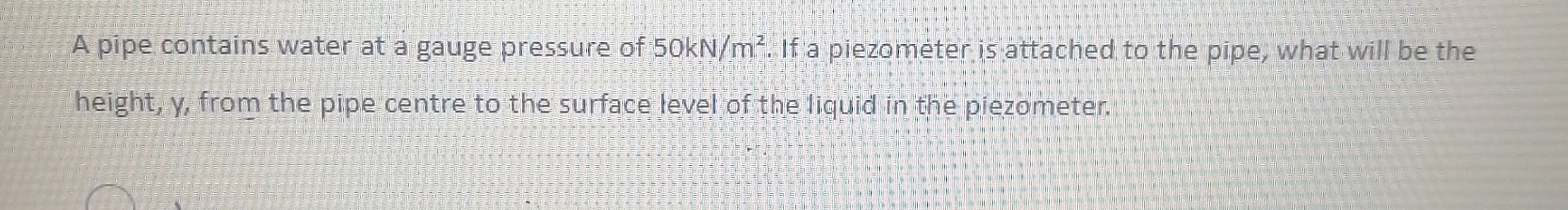 A pipe contains water at a gauge pressure of 5 0