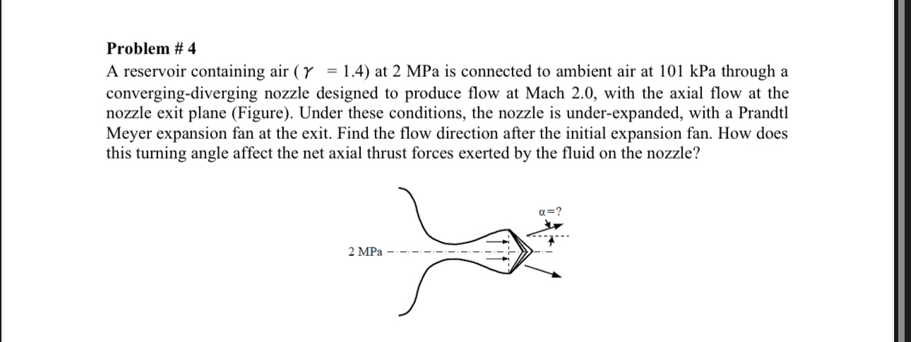 Problem # 4 A reservoir containing air