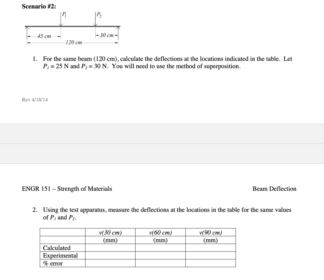 ENGR 1 5 1 - Strength of Materials Beam