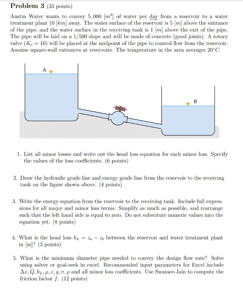 Problem 3 ( 3 3 points ) Austin Water wants to