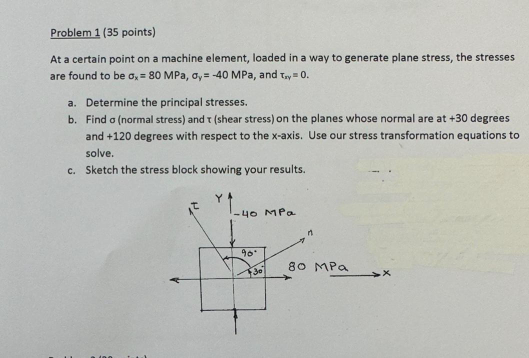Problem 1 ( 3 5 points ) At a certain point on a