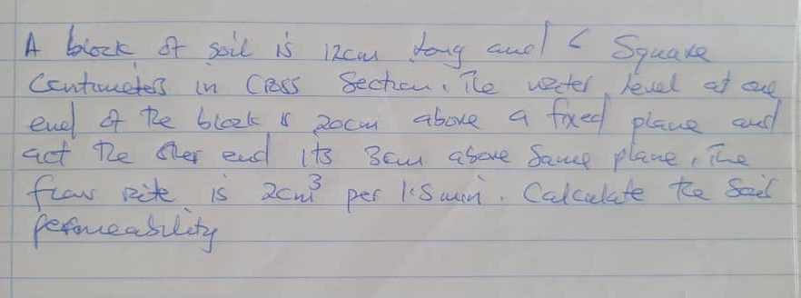 A biock of soil is 1 2 c m tory anol & Squake