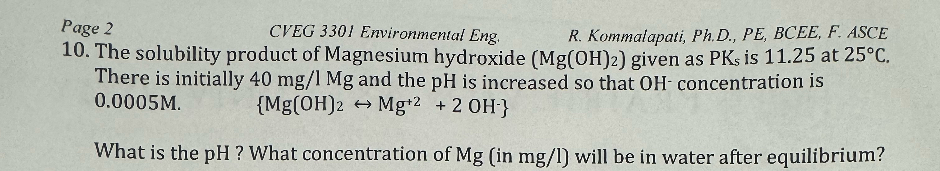 Page 2 CVEG 3 3 0 1 Environmental Eng. R .