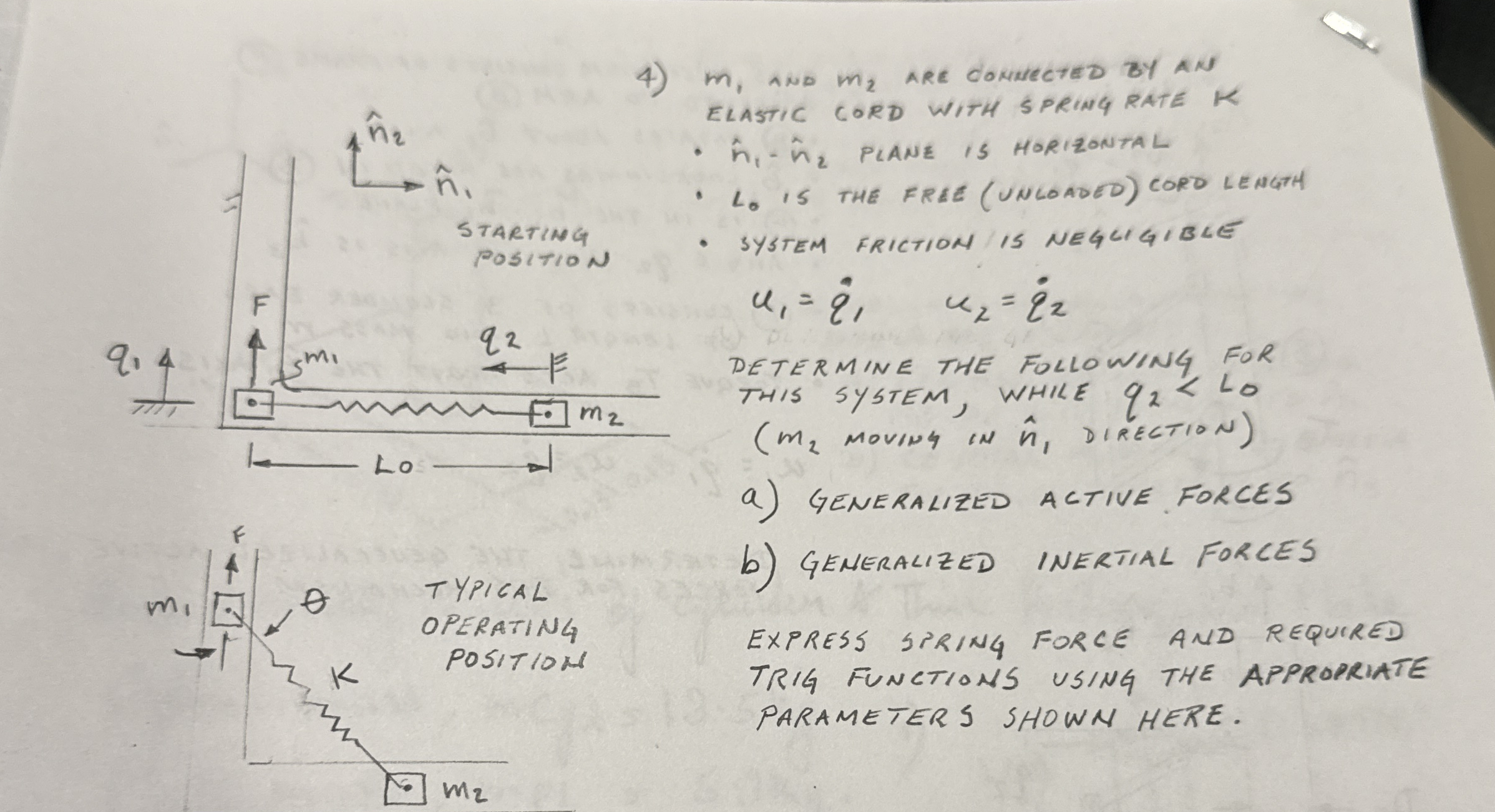 m , AND m 2 ARE Cornected BY AN ELASTIC CORD WITH
