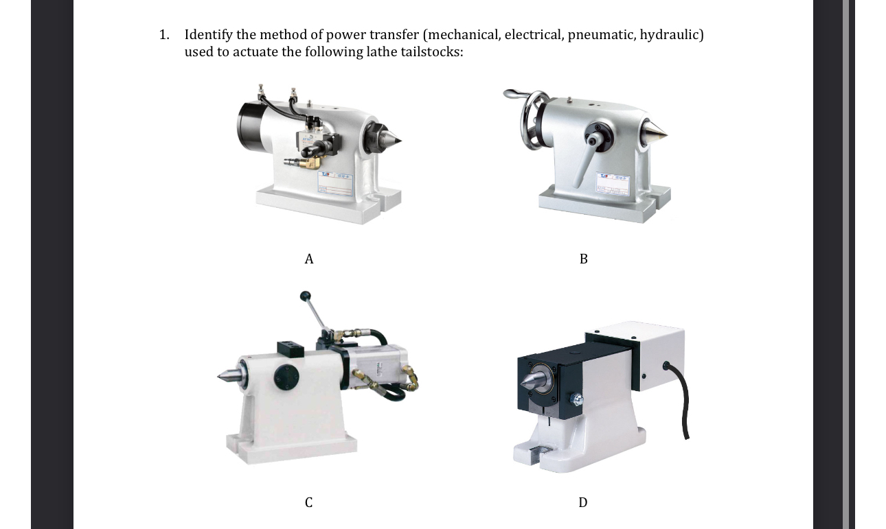 Identify the method of power transfer (