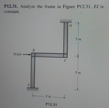 P 1 2 . 3 1 . Analyze the frame in Figure P 1 2 .