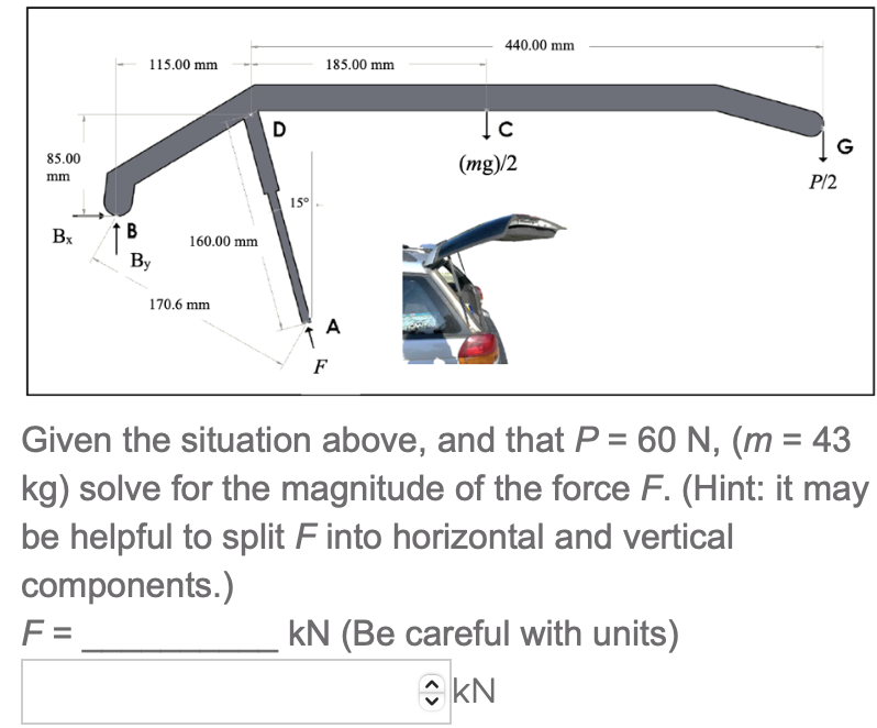 Given the situation above, and that kg ) solve