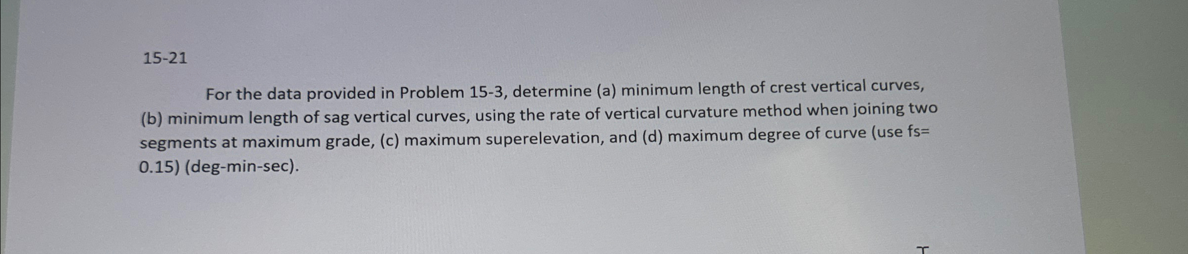 1 5 - 2 1 For the data provided in Problem 1 5 -