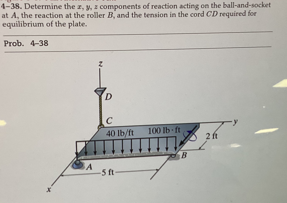 4 - 3 8 . Determine the x , y , z components of