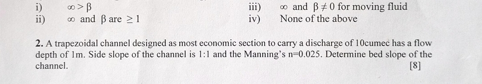 2 . A trapezoidal channel designed as most