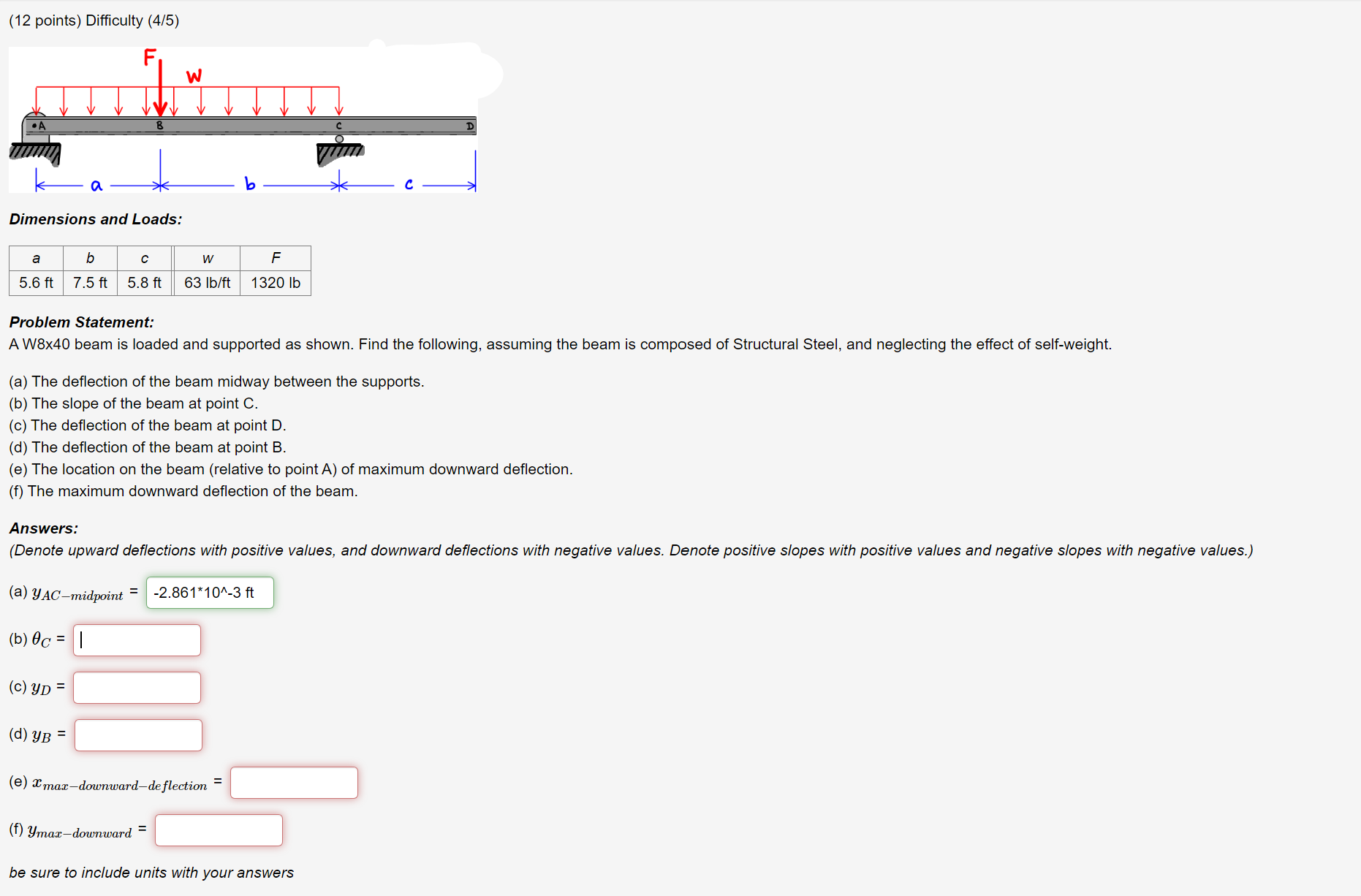 ( 1 2 points ) Difficulty ( 4 / 5 ) Dimensions