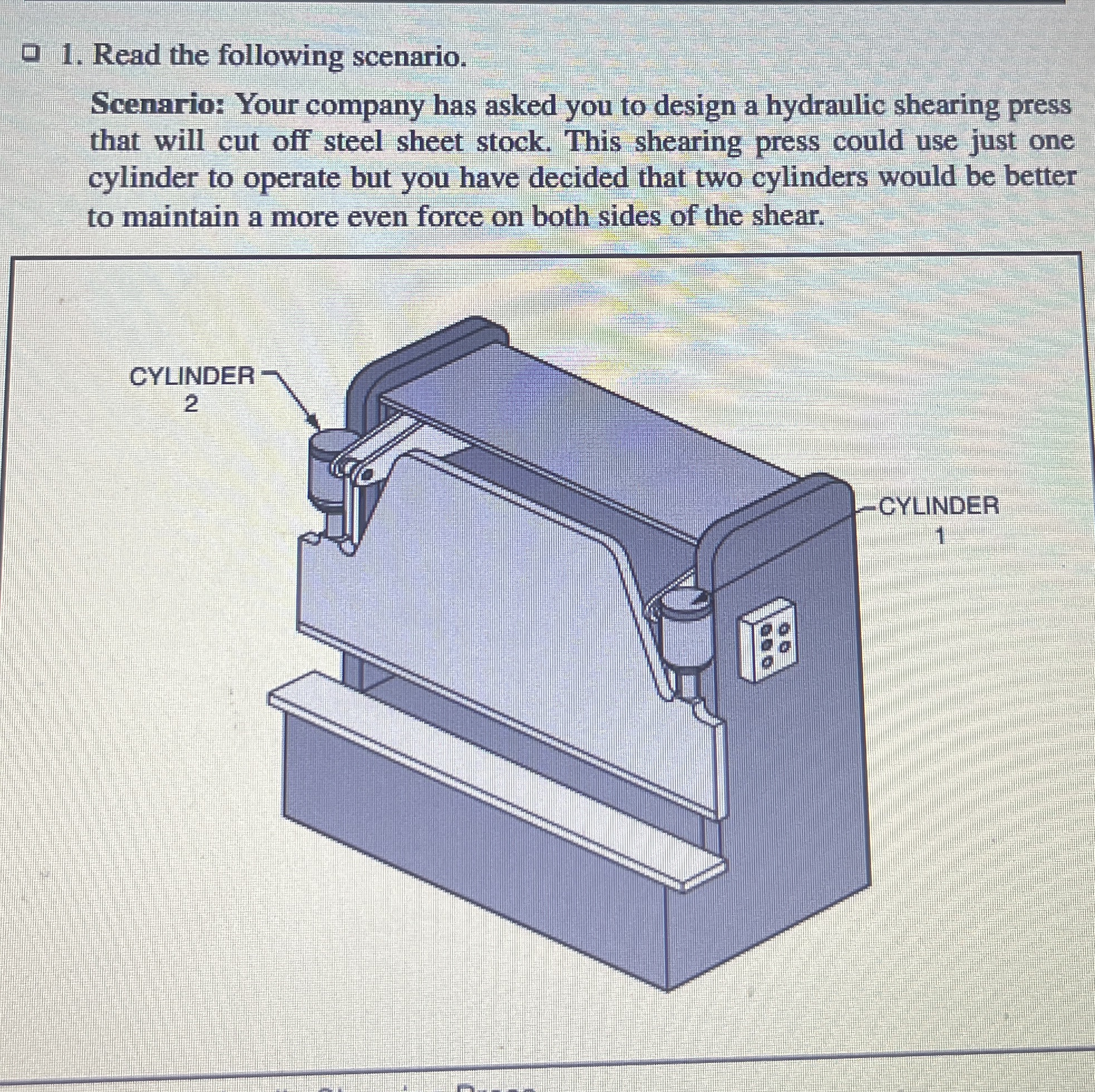 Read the following scenario. Scenario: Your