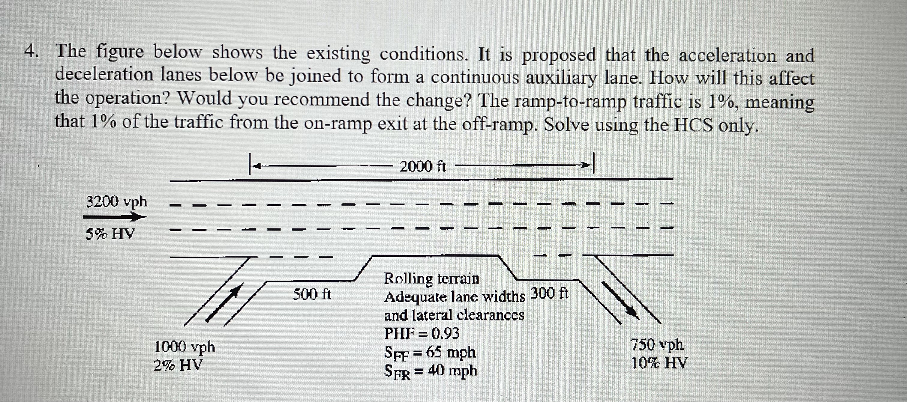 The figure below shows the existing conditions.