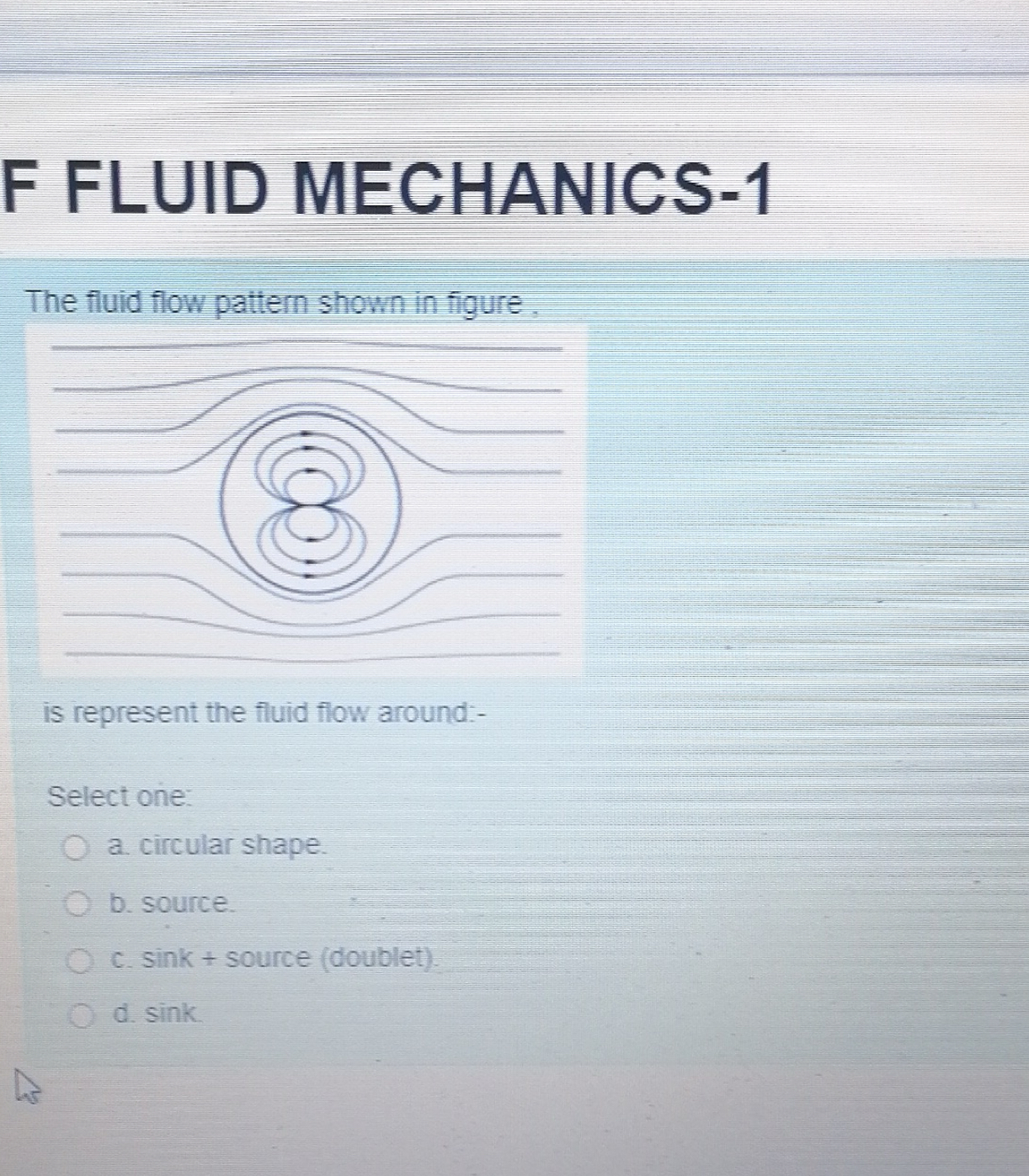 F FLUID MECHANICS - 1 The fluid flow pattern