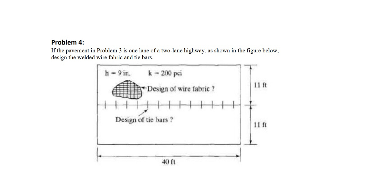 Problem 4 : If the pavement in Problem 3 is one