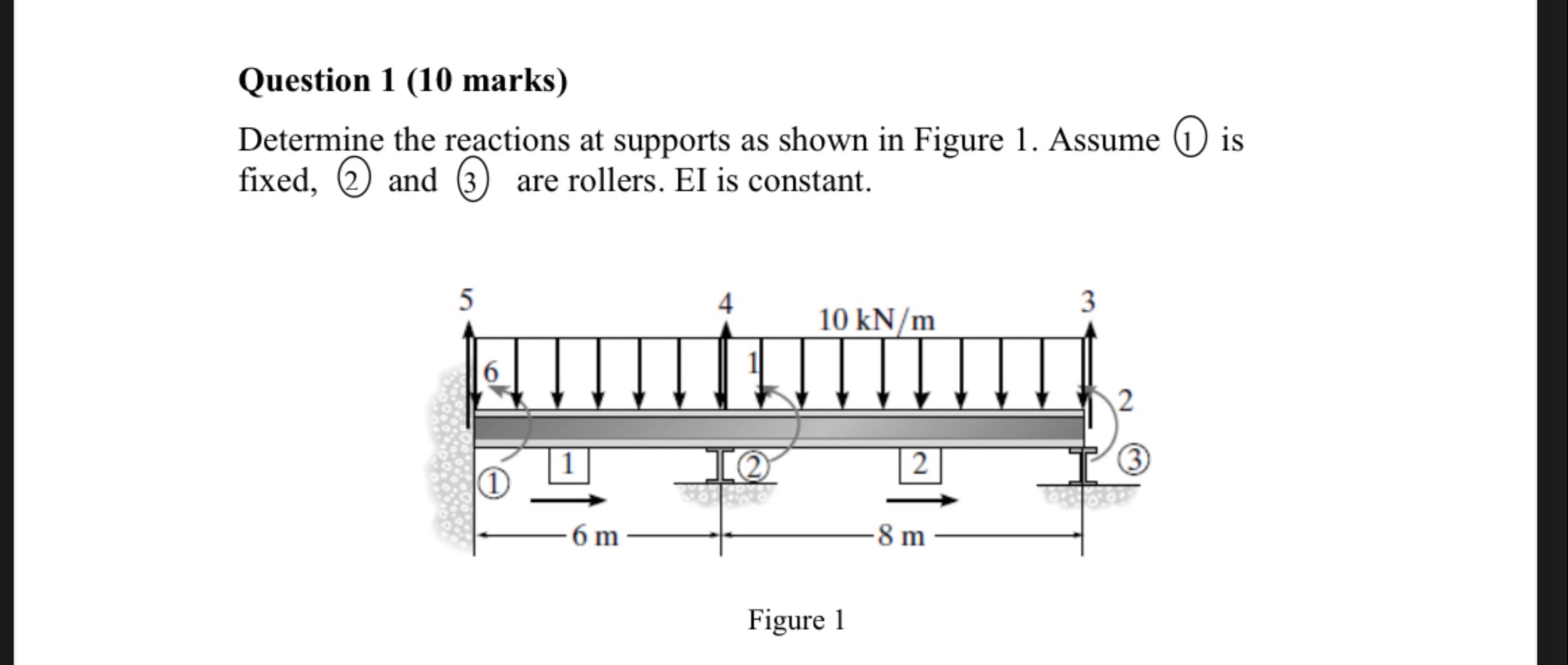 Question 1 ( 1 0 marks ) Determine the reactions