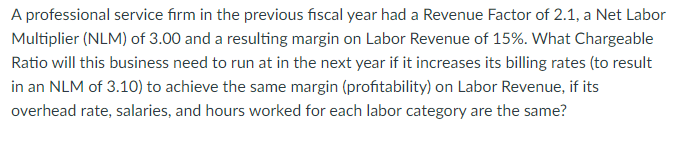 A professional service firm in the previous