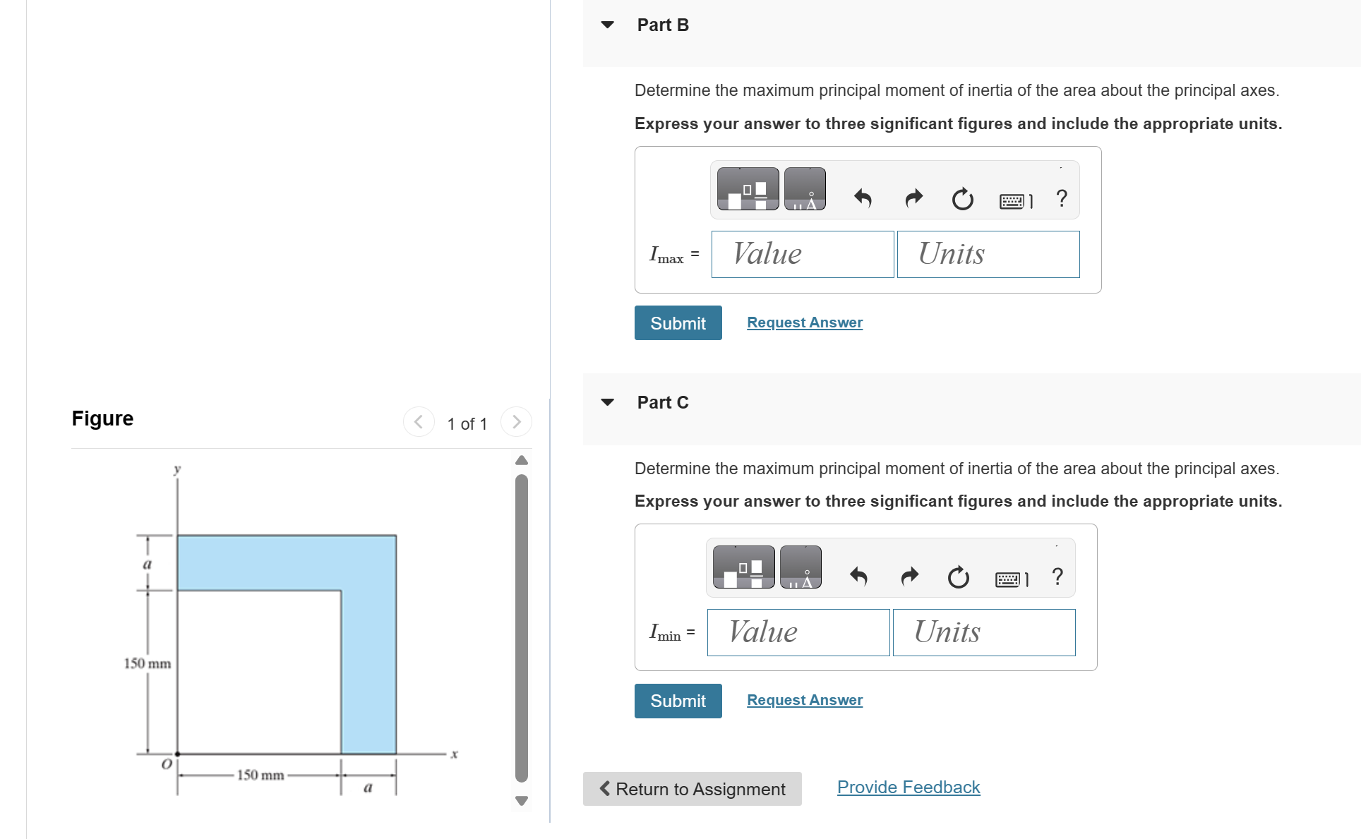 Part B Determine the maximum principal moment of