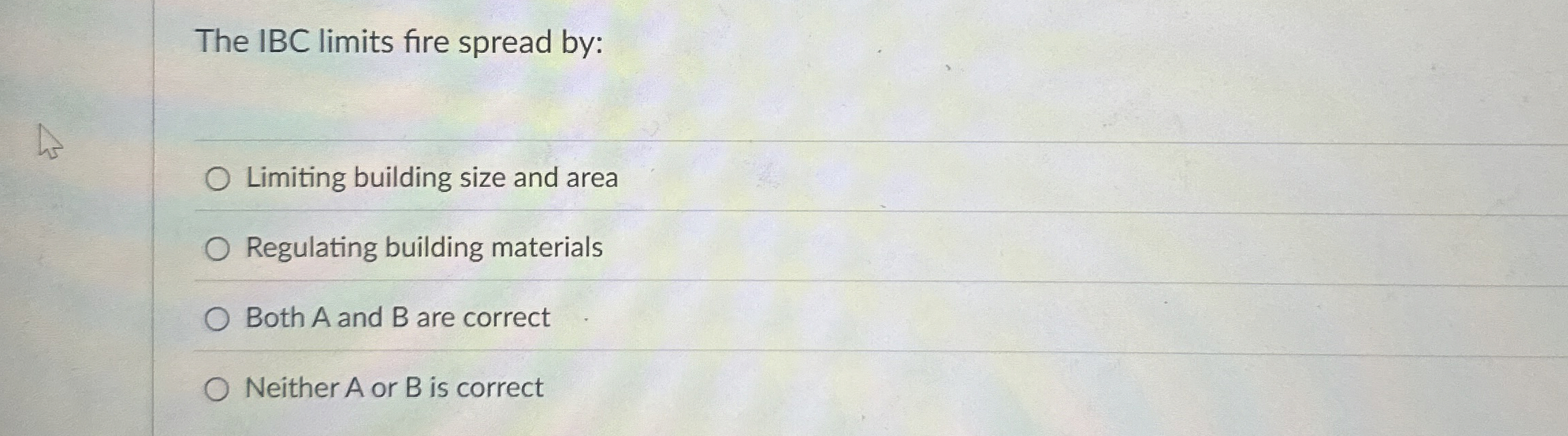 The IBC limits fire spread by: Limiting building
