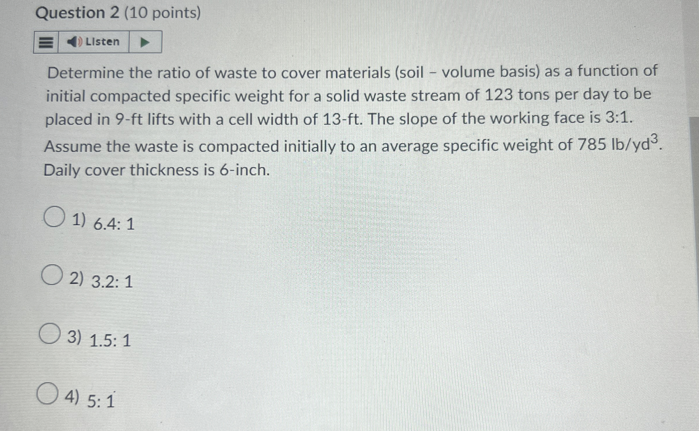 Question 2 ( 1 0 points ) LIsten Determine the