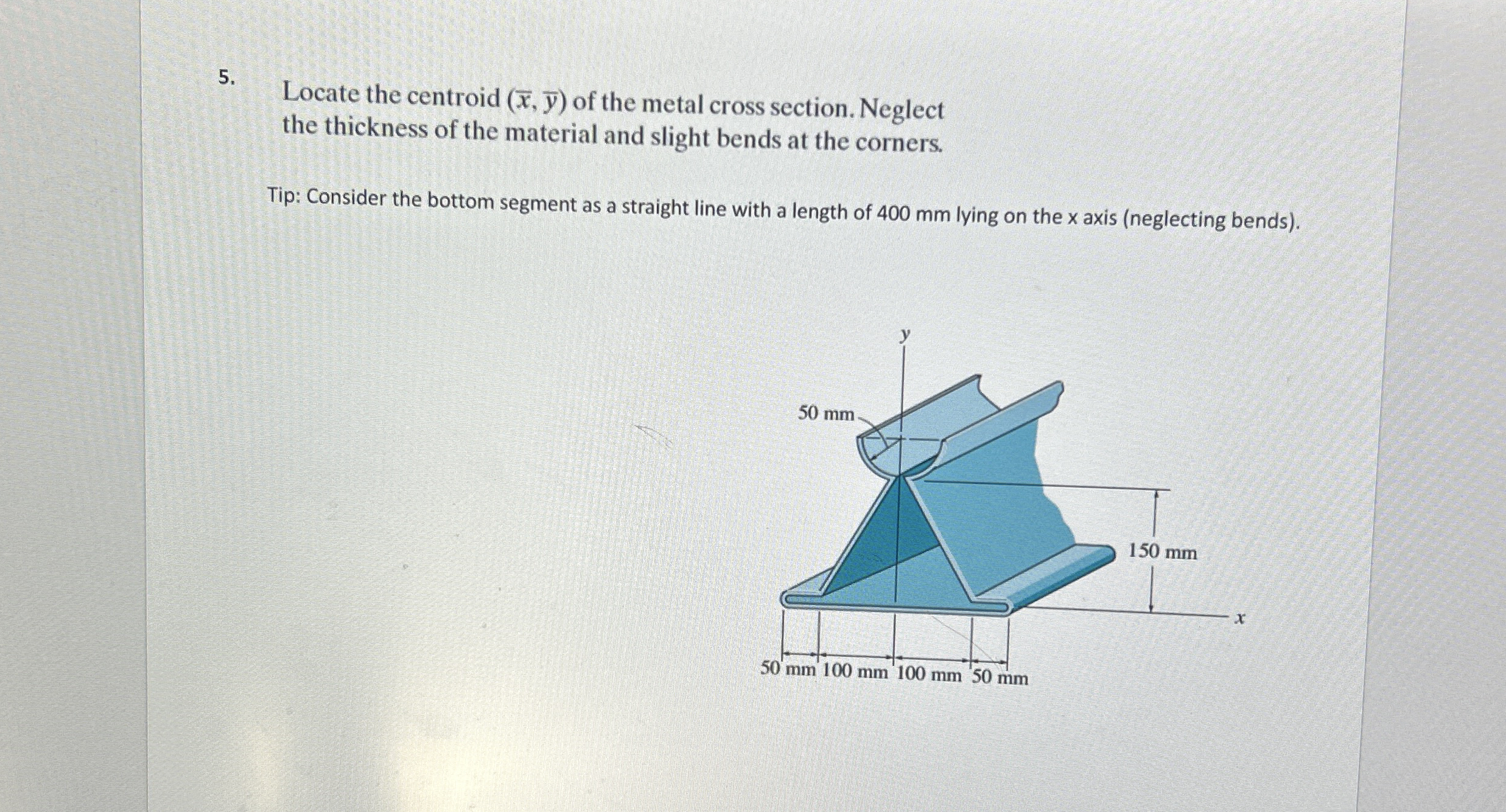 Locate the centroid ( x , b a r ( y ) ) of the