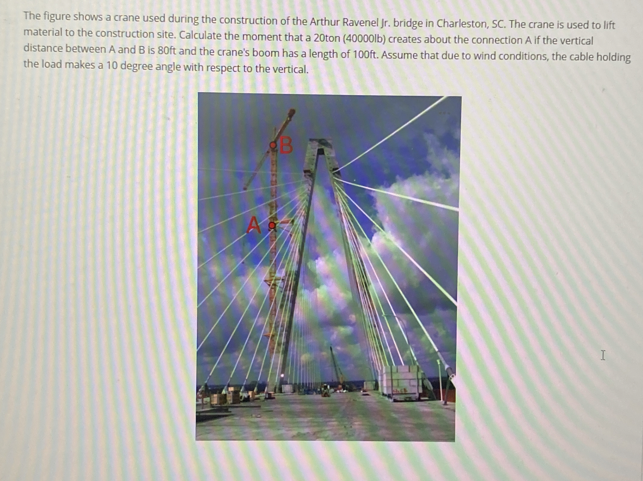 The figure shows a crane used during the