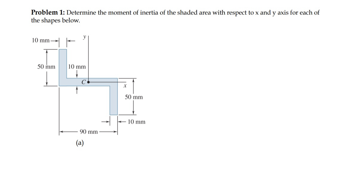 Problem 1 : Determine the moment of inertia of
