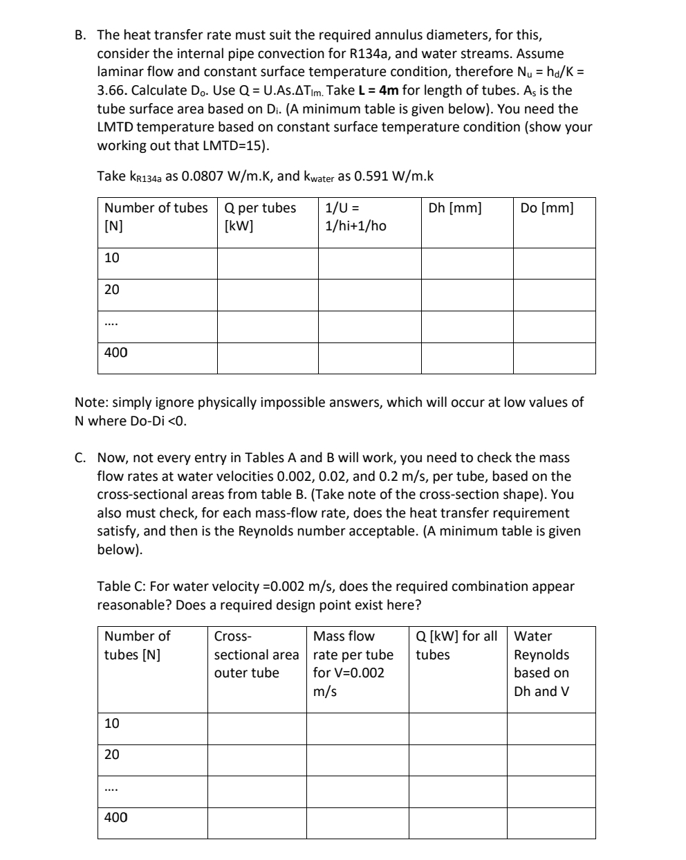 Part 2 : Now for the heat exchanger: ( 3 5 marks
