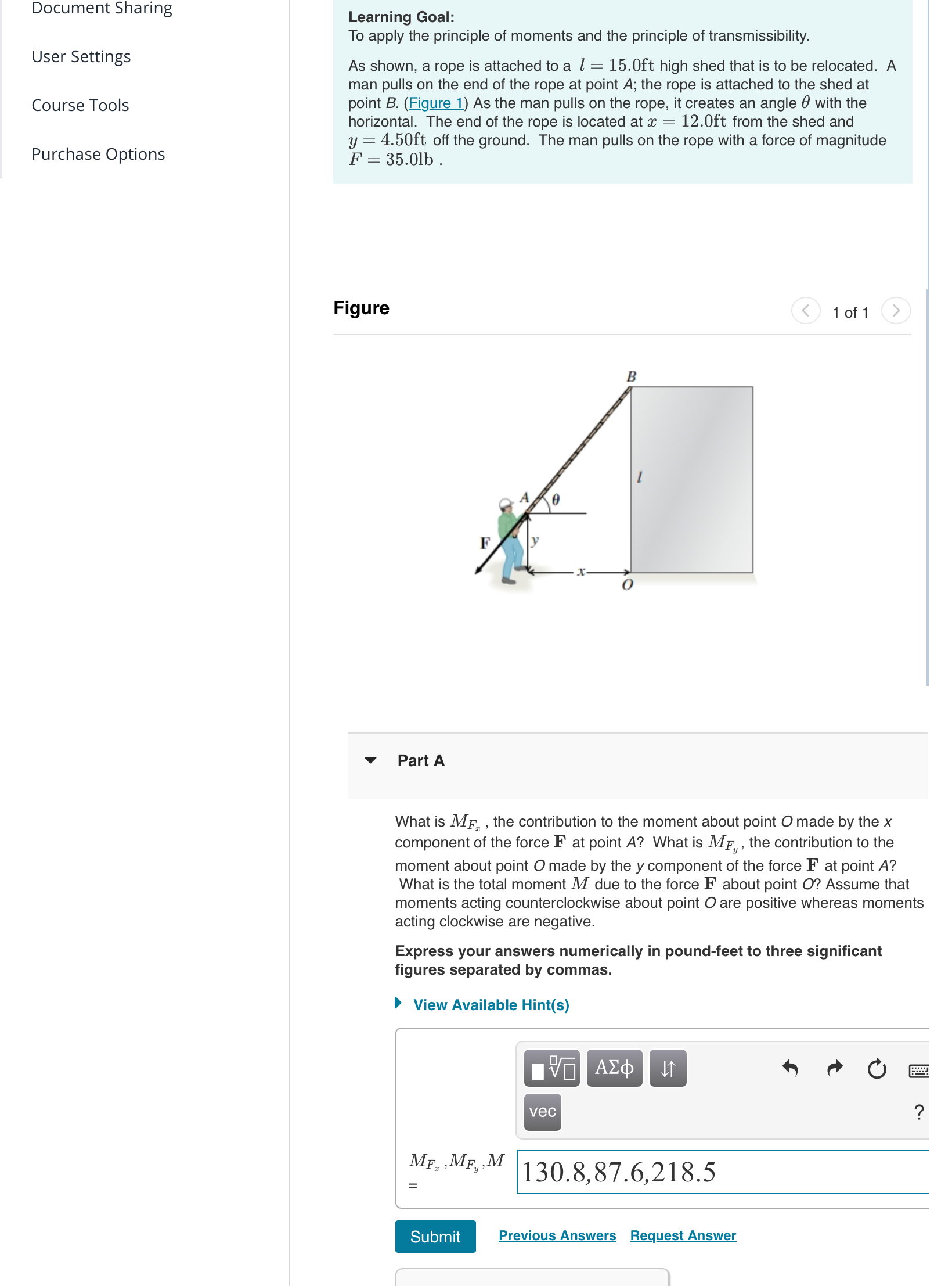 Document Sharing User Settings Course Tools