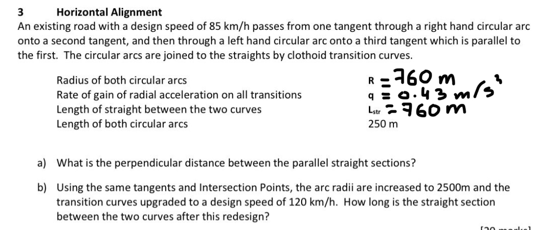 3 Horizontal Alignment An existing road with a
